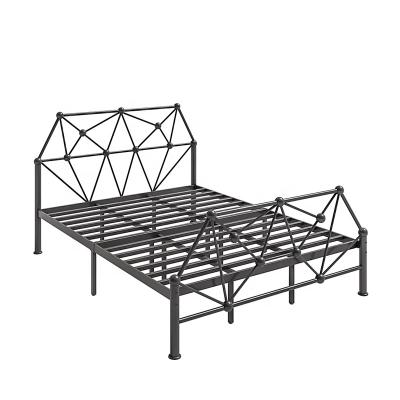 China Girls Tufted High Quality Metal Family Hotel Bed Wrought Iron Princess Factory BSCI Single Bed for sale