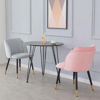 China Modern Nordic Metal Frame Leisure Gold Chrome Velvet Dining Chair Modern Hotel Design Fabric Dining Chair for sale