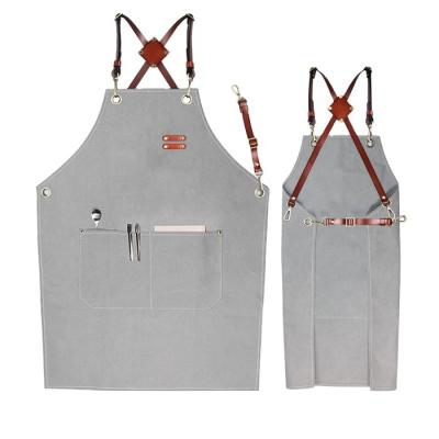 China Drink/Bar Shop Cafes Grill Restaurant Work Apron For Chef Aprons Woman Men Bartender Food Canvas Beauty Nails Studios Uniform for sale