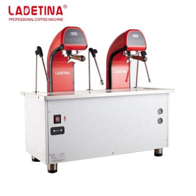 China Hotel LADETINA Mamba Commercial 2 Group Cappuccino Espresso Coffee And Tea Desktop Machine for sale