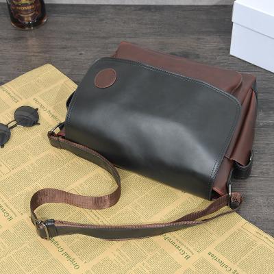 China Waterproof Cover Design Messenger Cross - Body Bags Mini Crazy Horse Shoulder Bag PU Leather Shoulder Bag for sale