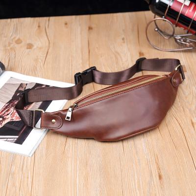 China New Factory Supply Retro Vintage Waterproof Leather Cross Body Bags Men's Leather Chest Bag For Men for sale