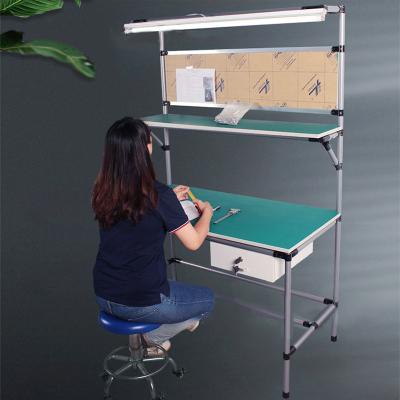 China DIY Customized Flexible Lean Pipe ESD Working Table Industrial Anti-Static Workbench For Assembly Line for sale