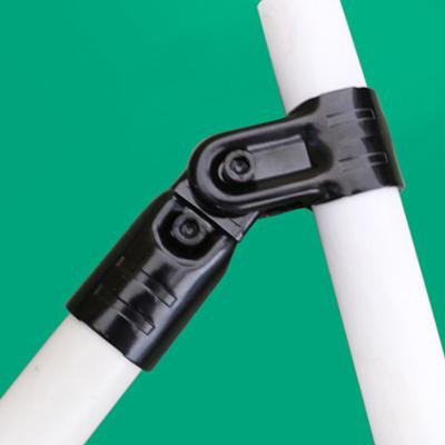 China Lightweight And Easy To Assemble Durable Black Metal Pipe Joint Set Lean Swivel Tee Pipe Connector With An Adjustable Angle for sale