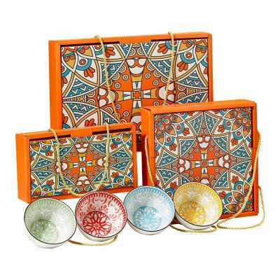 China Sustainable Factory Set Direct Boho Ceramic Gift Set Custom Label Ceramic Round Bowl With Chopsticks for sale