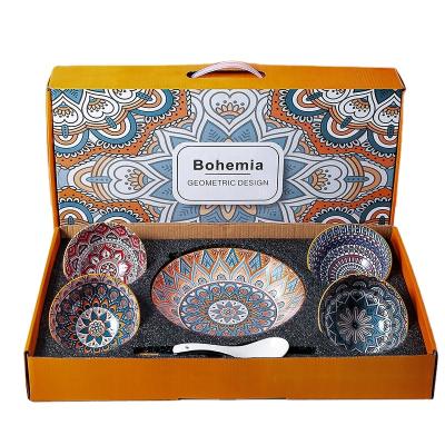 China Sustainable Boho Tableware Ceramic Tableware Dish Nordic Style for sale