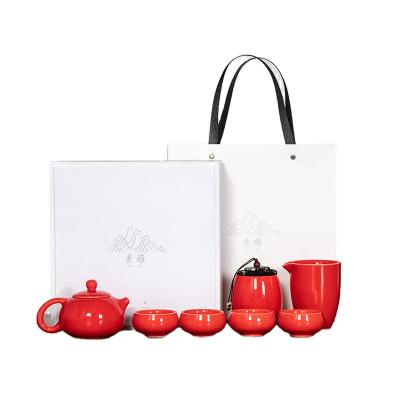 China Sustainable OEM Custom Printed Ceramic Drinking Water Teapot Teapot Tea Set for sale