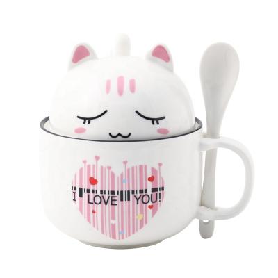 China Viable Custom Cute Cartoon Animal Shaped Porcelain Mug, New Ceramic Mug Lid for sale