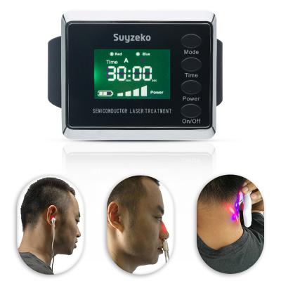 China 1600 mA Lithium Battery Use Medical Grade Low Level Diabetes Smart Laser Therapy Cold Laser Therapy Watch for sale