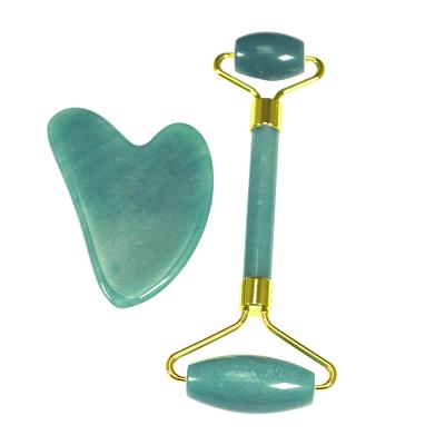 China Natural Jade Jade Roller Gua Sha Set Professional Custom Logo Face Face Guasha Tip Tool for sale