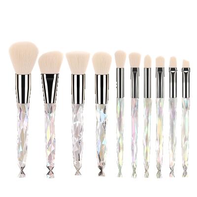 China Angular blush crystal makeup brush private label brand makeup brush set custom logo low moq for sale