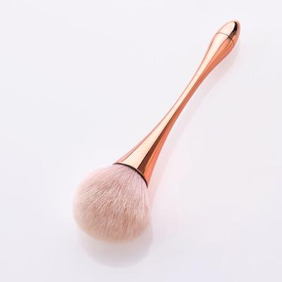 China Angular Blush Rose Gold Champagne Handle Brush Dust Nail Cosmetic Cleaning Brush for sale