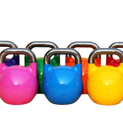 China Hot Sale Colorful Cast Iron Gravity Cast Iron Powder Coated Kettle Competitive Bell Kettlebell for sale