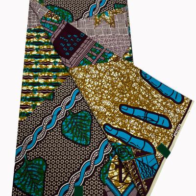 China Newest Design Ankara African Wax Cotton Cloth Real Wax Prints African Wax Prints Hot Breathable Good Quality Anti-Static Wax Fabric for sale