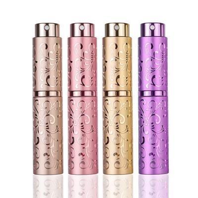 China New 10ml Embossing Personal Care Process Sprayer Metal Aluminum Twist Up Portable Perfume Atomizer Perfume Spray Bottles for sale