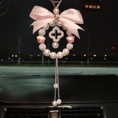 China Car Accessories Lace Bowknot Black Pendant Auto Car Interior Hanging Decoration Accessories for sale