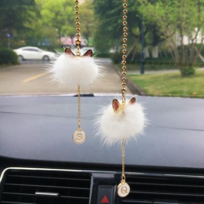 China Auto Home Decoration Lucky Car Ornaments Car Accessory New Interior China-chic Pendant For Girls Feather Car Mirror Hanging for sale