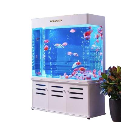 China Viable Living Room Home Decoration Plywood Aquarium Fish Tank Clear Glass Tank for sale