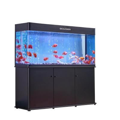 China Sustainable V5-R Curved Aquarium Corner Bending Glass Aquarium Large Fish Tank for sale