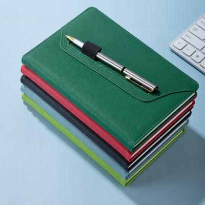 China Custom Printed A5 Notebooks Logo PU Cover Books Creative Design Exquisite Notebook With Pen Holder for sale