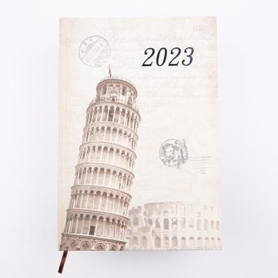 China Wholesale A5 Hardcover Printed English Diary With Barcode Vintage Design Writing Cheap Diary Agenda Planner 2023 for sale