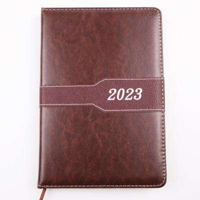 China 2023 Printed PU Leather A5 English Office Diary Diary Writing Agenda Customized Accepted for sale