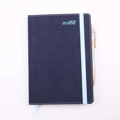 China Printed Modern Hardcover Office Agenda Diary Book A5 Diary With Pen Holder And Elastic Band Custom Pages Printing Accepted for sale