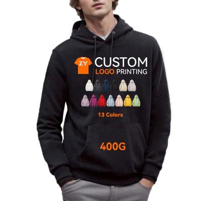 China Anti-wrinkle ZYtshirt 400G Wholesale Manufacturer High Quality Blank Pullover Cotton-Polyester Fabric Custom Print Logo Heavyweight Hoodie for sale