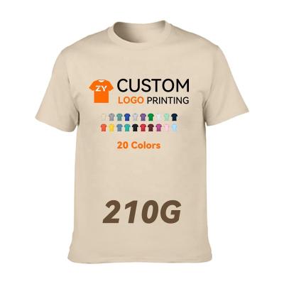 China Anti-wrinkle ZYtshirt 205g cotton crew neck short-sleeve T-shirt preshrunk tee customizable with printed logo t shirt for sale