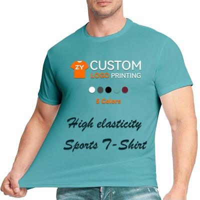 China Anti-wrinkle ZYtshirt  150g 95% Polyester 5% Spandex Stretchy T-Shirt Custom Gym Tee Customized Logo Tshirt Sports T Shirt for sale