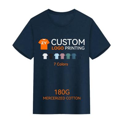 China Anti-wrinkle ZYtshirt 180Gsm Custom printed  blend tees custom LOGO printing with High-quality silk cotton T-shirt for sale