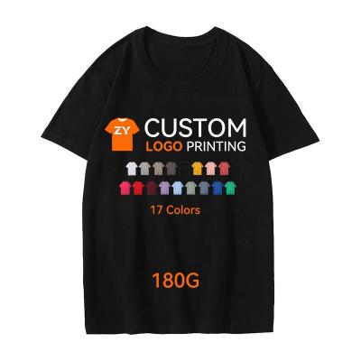 China Anti-wrinkle ZYshirt 180Gsm Wholesale blank cotton t-shirts, cheap and unisex tee, customizable t shirt with printing or label for sale