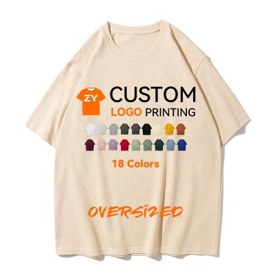 China Anti-wrinkle ZYtshirt 280Gsm heavyweight drop-shoulder T-shirt, supports custom logo printing and neck label, wholesale oversized T shirt for sale