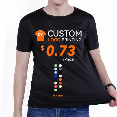 China Anti-wrinkle ZYtshirt customised blank unisex tee plain t-shirt cotton t shirt design LOGO DTF DTG screen print tshirt custom tshirt printing for sale