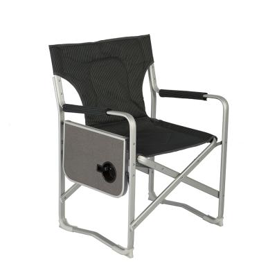 China Outdoor Easy-Carry Folding Metal Manager Beach Chair With Side Table for sale