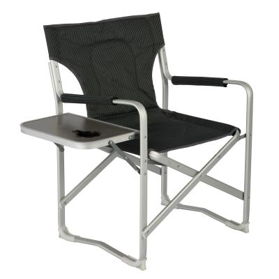 China Makeup Desk Easy-Carry Aluminum Folding Manager Chair With Side Tray For Outdoor for sale