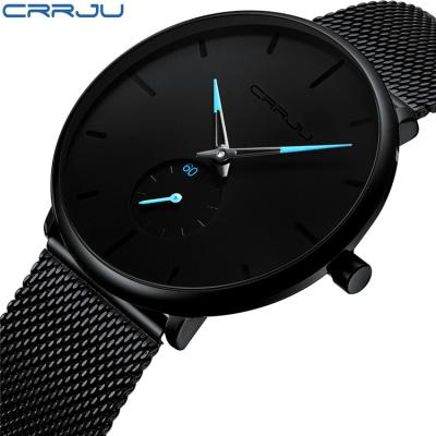 China CRRJU 2150 Non-Specific Classic Men's Luxury Brand Watches Analog Black Minimalist Male Clock Stainless Steel Quartz Waterproof Men's Wrist Watch for sale