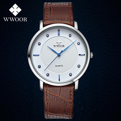 China Factory custom waterproof men's watch high fashion ultra-thin men's leather strap promotional watch cheap waterproof men's watch for sale