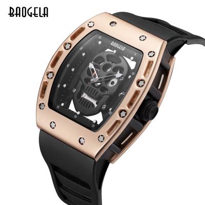 China New BAOGELA 4223 Skull Watches Non-Specific Silicone Military Brand Hack Hollow Watch Men Sports Luminous Wristwatch Relogio Masculino for sale