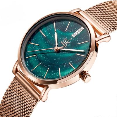 China Wholesale Ladies Waterproof Ultrathin Waterproof Stain Fashion Watch Belt Mesh Quartz OEM Customized Fast Delivery Women's Watch for sale