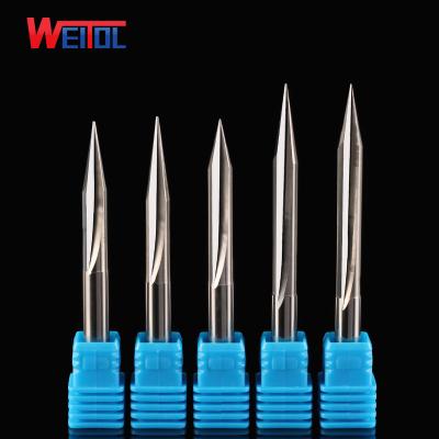 China CNC Engraving Machine WeiTol Carbide Engraving Bit 6mm Double Flute Straight Milling Cutter For Wood for sale