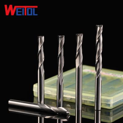 China CNC Engraving Machine WeiTol Tungsten Carbide End Mill 4mm Two Flute Bit CNC Spiral Milling Cutter for sale