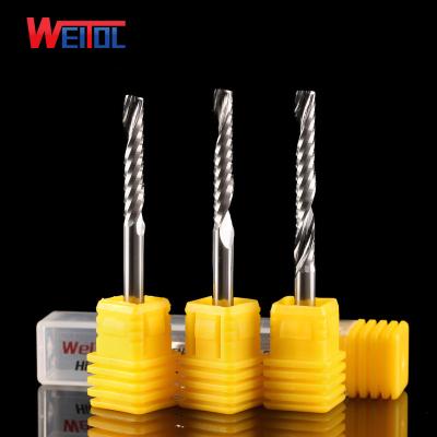 China Solid Carbide 4mm PVC Spiral Flute Bits CNC Single End Mill Cutter Milling Machine Tools for sale