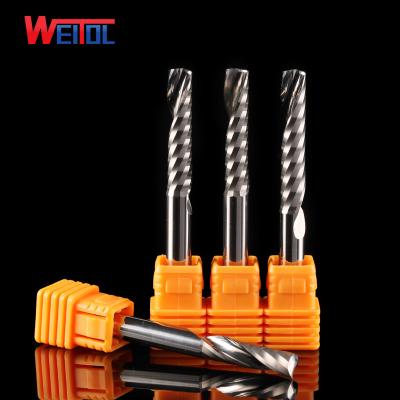 China Single PVC Carbide 6mm Flute Spiral Bit CNC Router Bit For Cutting Wood Shank 6mm CNC Router Bit for sale