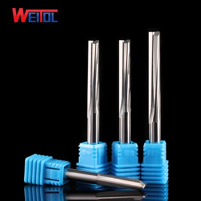 China Wood/MDF WeiTol 2 Flute CNC Router Porcelain End Mill Cnc Woodworking Tools N 6mm Small Diameter Double Flute Straight Bit for sale