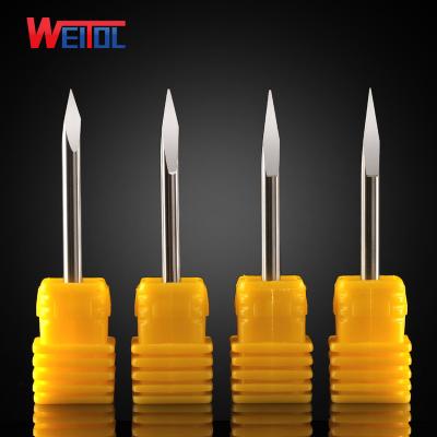 China Metal WeiTol Tungsten Carbide Router Bit CNC Bit For Metal 6mm Three Face Metal Engraving Bit for sale