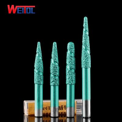 China CNC Engraving Machine WeiTol Taper Vacuum Welded Bits Stone Sandstone Engraving Tools Milling Cutter for sale