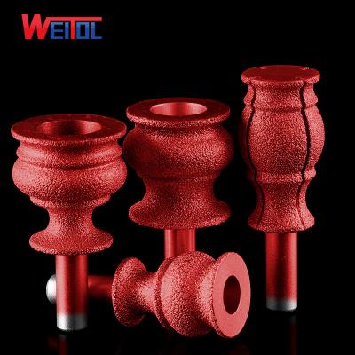 China Stone Marble CNC Engraving Machine Cutter Head Diamond Emery Multiple Arc Router Bit for sale