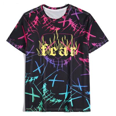 China Multicolor Optional Oversized Short Sleeve Fashion Printing Anti-wrinkle Anti-pilling Sublimation T-shirt for sale