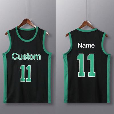 China Antibacterial wholesale polyester print logo basketball tank top for adults and kids for sale